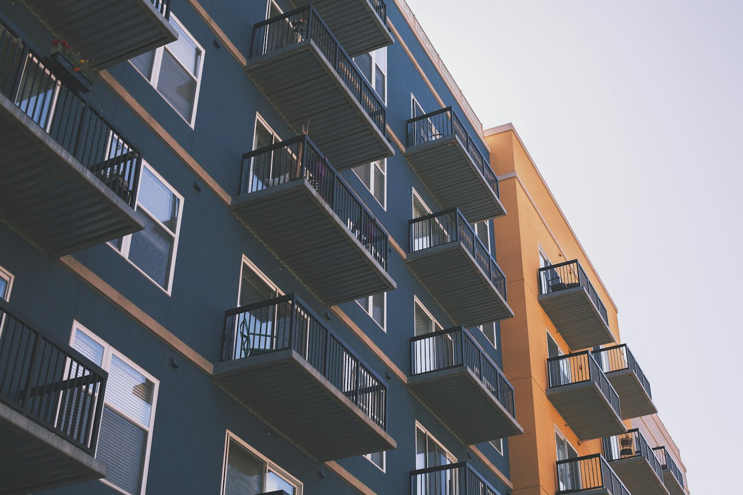 Commercial office building exterior — building envelope and property improvements